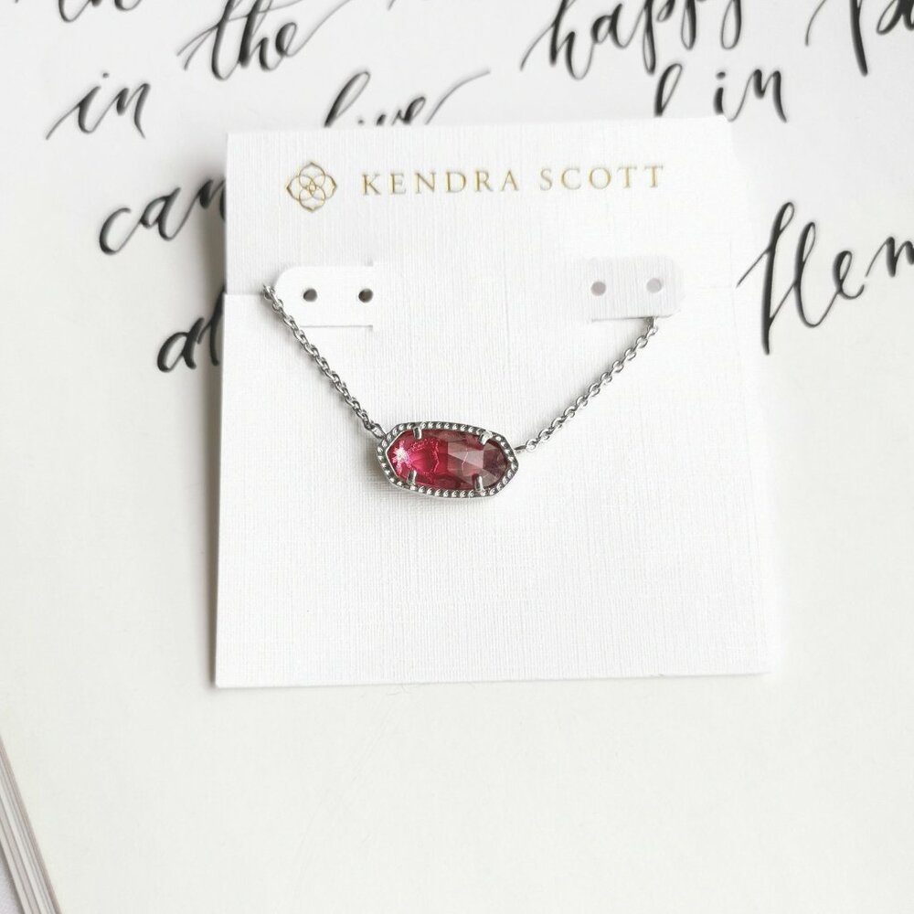 Kendra Scott Elisa Silver Berry red glass Necklace